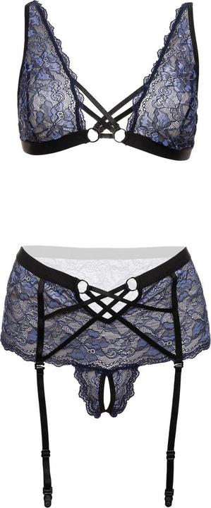 Produktbild Christine Le Duc BHSet mit offenem Schritt Queenie Schwarz/Lila (M)