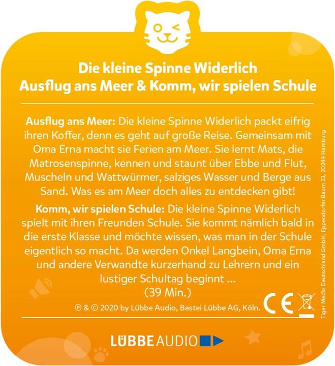Immagine prodotto Tigermedia tigercard - Die kleine Spinne Widerlich - Zwei Geschichten (Ausflug ans Meer & Komm, wir spielen... (Tedesco)