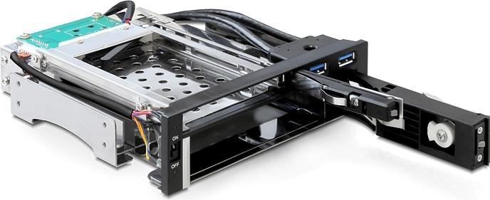 Image du produit Delock Cadre de montage 5.25 1x3.5, 1x2.5, 2xUSB3 ports, hot-swap
