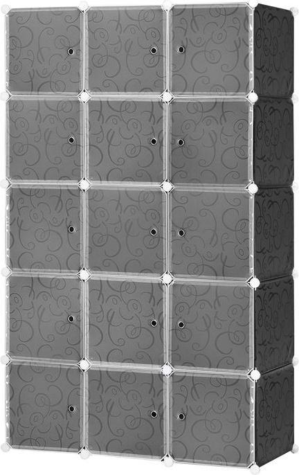 Actual product image Swisshandel24 DIY Kleiderschrank Regalsystem mit 2 grosse und 9 kleinen Würfeln Schwarz