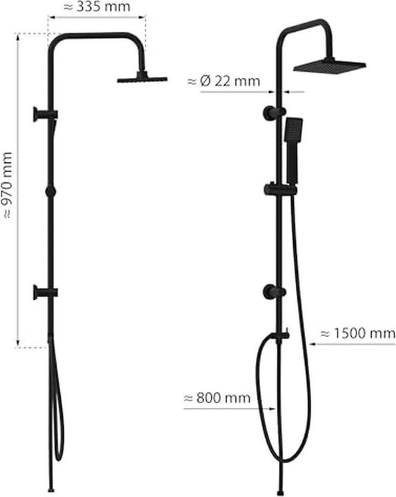Immagine prodotto Eisl Doccia a pioggia bagno EASY ENERGY soffione doccia nero opaco sistema doccia a pioggia DX12004BL-A