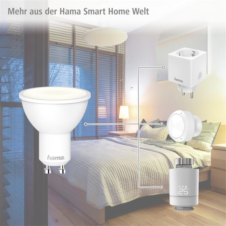 Image du produit Hama Lampe LED WLAN, GU10, 5,5 W, sans hub, pour commande vocale/par application, blanc (GU10, 400 lm, 1x)