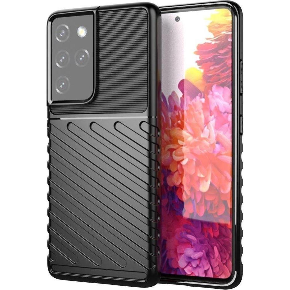Hurtel Thunder Case Hülle für Samsung Galaxy S23 Ultra Silikon Armor Case schwarz (Samsung Galaxy S23 Ultra), Smartphone...