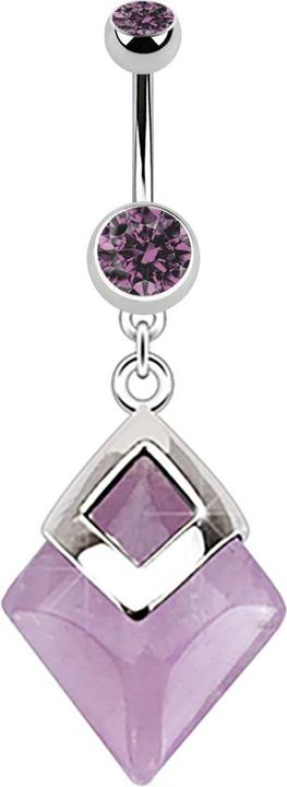 Immagine prodotto Star Piercing Banana in argento con ciondolo di ametista (senza ottone, Mnerale, Acciaio chirurgico 316L)