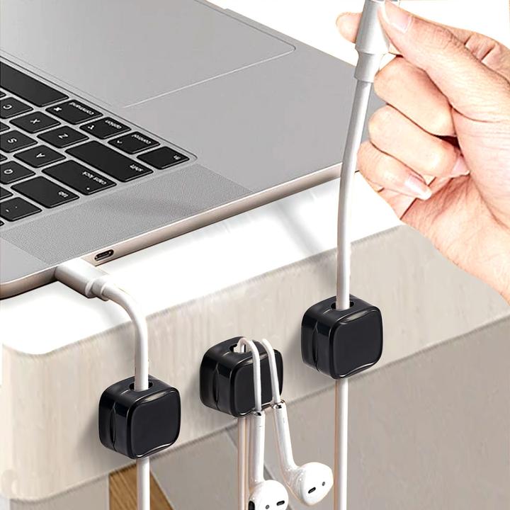 Actual product image Ideoon 6er-Set Kabelorganizer mit Magnetclip, schwarz