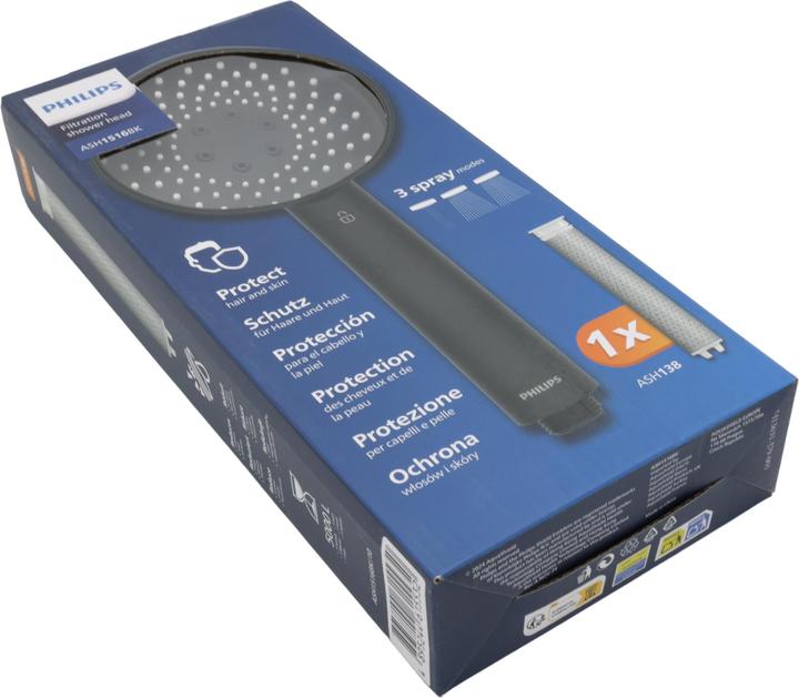 Immagine prodotto Philips ASH1516BK/10 Soffione doccia con filtro, nero