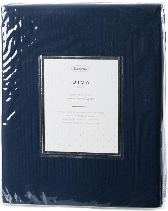 Actual product image Eurofirany Bettwäsche 160x200 cm glatt aus Baumwoll Satin Marine Blue Dina Diva Linie Farbe (Duvet cover, 160 x 200 cm)
