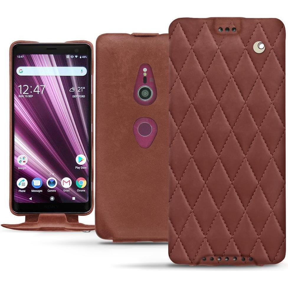 Noreve Lederschutzhülle vertikal (Sony Xperia XZ3), Smartphone Hülle, Rot