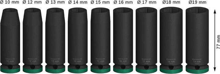 Image du produit Bosch Professional Zubehör PRO Impact (17 mm, 19 mm, 14 mm, 16 mm, 13 mm, 12 mm, 15 mm, 18 mm, 10 mm)
