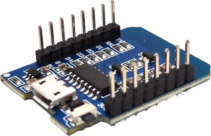 Actual product image Purecrea WeMos D1 mini ESP8266 with pin headers