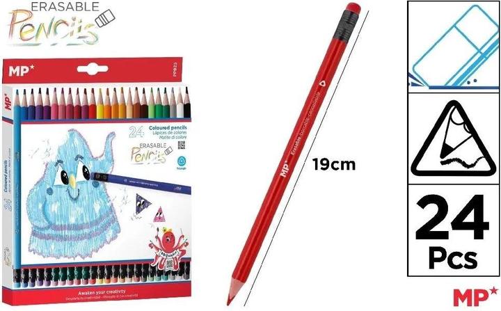 Produktbild Main paper Radierbare Buntstifte mit Radiergummi, 24 Stück (24 x)