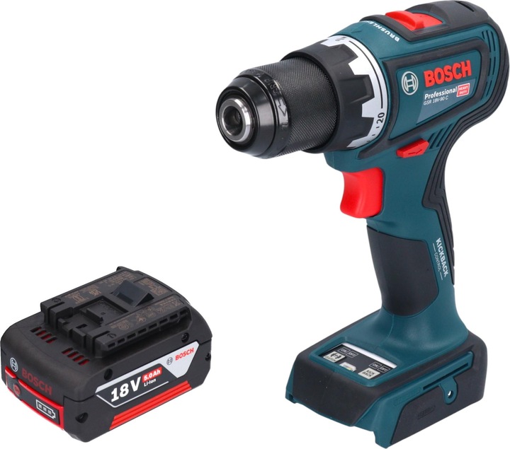 Produktbild Bosch Professional Bosch GSR 18V-90 C Professional Akku Bohrschrauber 18 V 64 Nm Brushless + 1x Akku 5,0 Ah - ohne (Akkubetrieb)