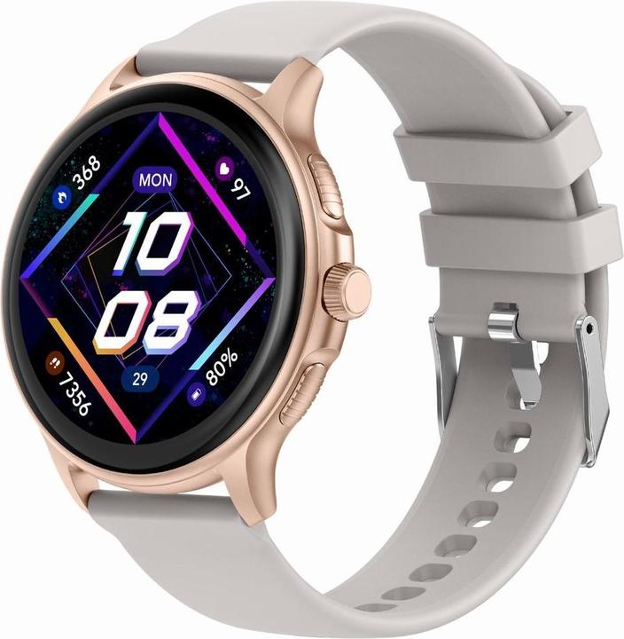 Produktbild Gravity GT12-5 Damen-Smartwatch, graues Silikonarmband + Roségold-Armband