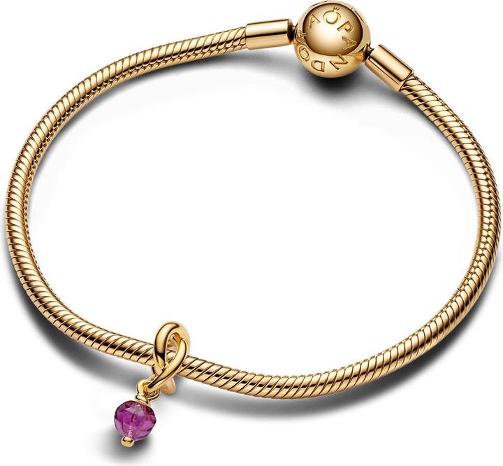 Produktbild Pandora Moments Geburtsstein Februar (Sterlingsilber, Metall vergoldet in 14K)