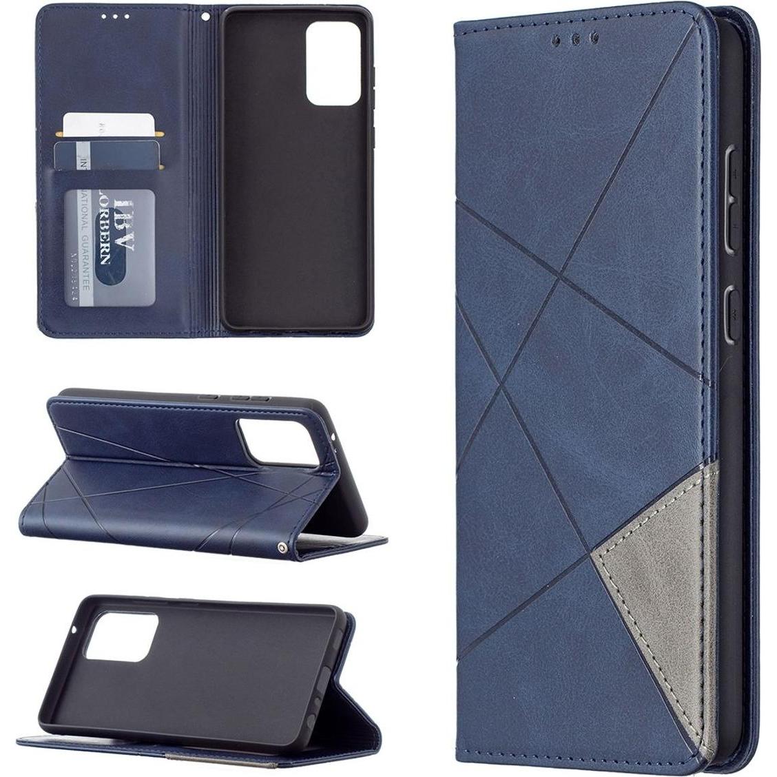 König Design Hülle Handy Schutz für Samsung Galaxy A72 5G Case Cover Tasche Etui Bumper Blau (Samsung Galaxy A72 5G), Sm...