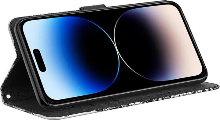 Produktbild Cover-Discount iPhone 15 - Etui Glitzer Effekt Blumen schwarz (Apple iPhone 15)