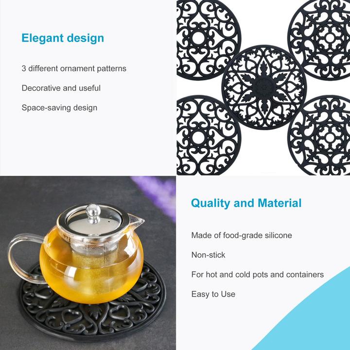 Actual product image Intirilife 3-piece coaster set (3 x, Pan coaster)