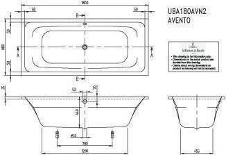 Actual product image Villeroy & Boch V&B Fitted Tub AVENTO R-corner1800x800mm white (170 l, 180 cm, 80 cm)