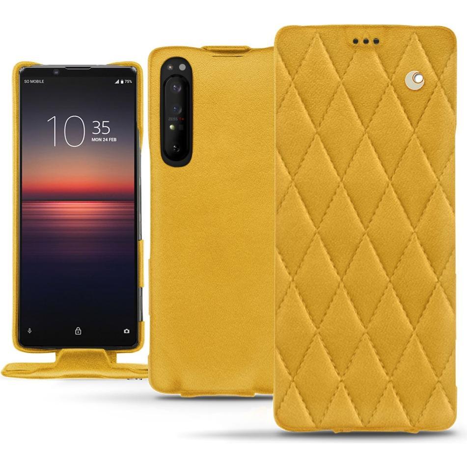Noreve Lederschutzhülle vertikal (Sony Xperia 1 II), Smartphone Hülle, Orange