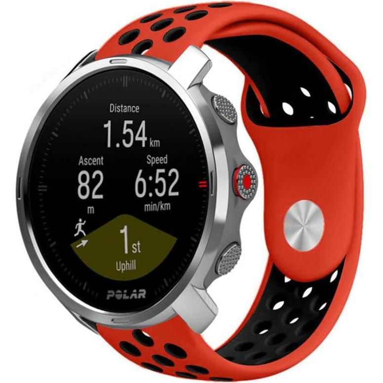 Strap-it Sportarmband (Silikon, Grit X), Uhrenarmband, Schwarz, Rot