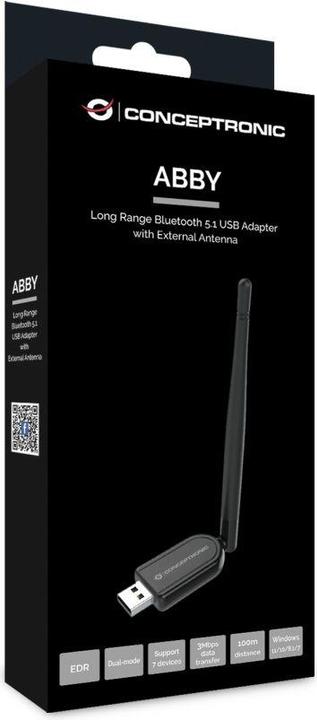 Productafbeelding Conceptronic ABBY USB Bluetooth 5.1 Adapter met externe antenne en groot bereik (Zender)