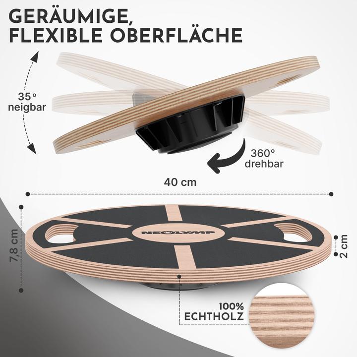 Image du produit Neolymp Balance Board Holz mit Griffen