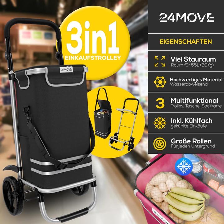 Produktbild 24Move Klappbarer Einkaufstrolley mit Kühlfach