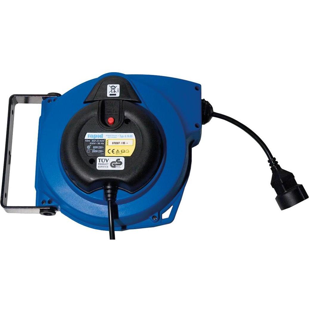 Rapid, Avvolgicavi, Kabelaufroller H 05 VV-F3G Kabel-L.10m autom.Schutzart IP 24 (10 m, 1.50 mm².)