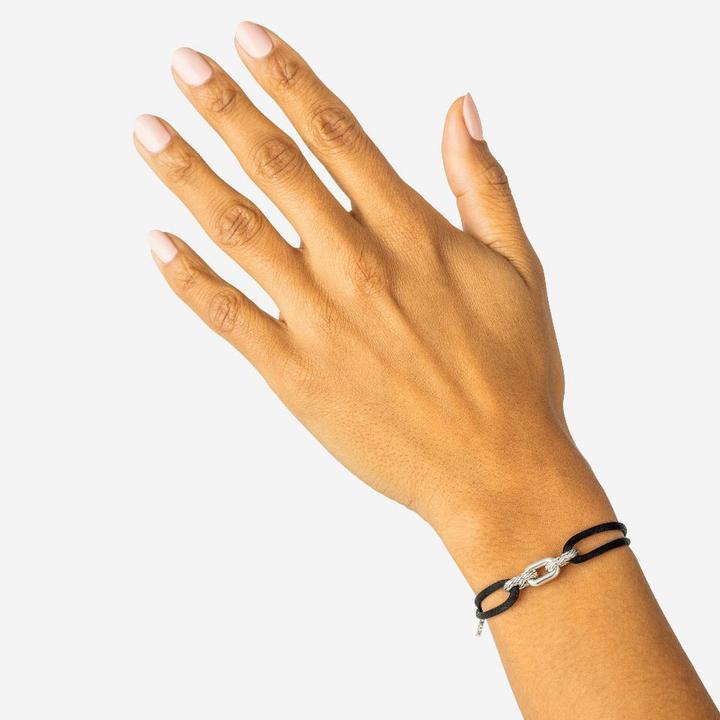 Produktbild Buddha to Buddha Armband Kordel Katja Silber Schwarz (27 cm, Nylon, Silber 925)