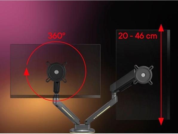 Produktbild One for All Monitor Halterung Experience RGB Dual schwarz (Tisch, 45", 14 kg)