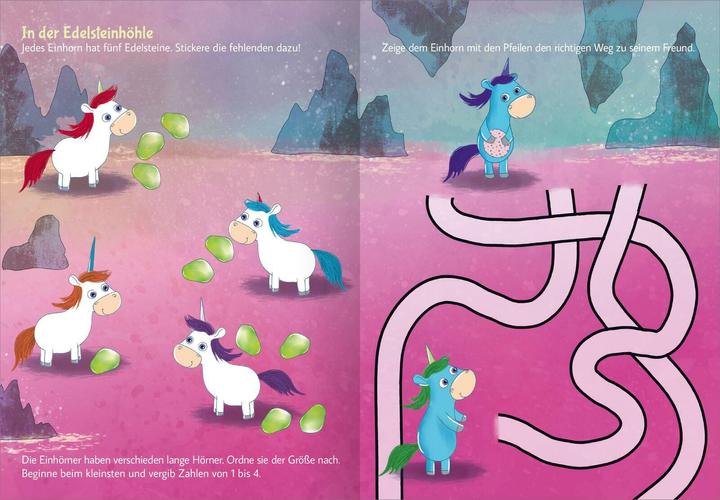 Produktbild Stickern & Rätseln ab 3: Stickern & Rätseln – Einhörner