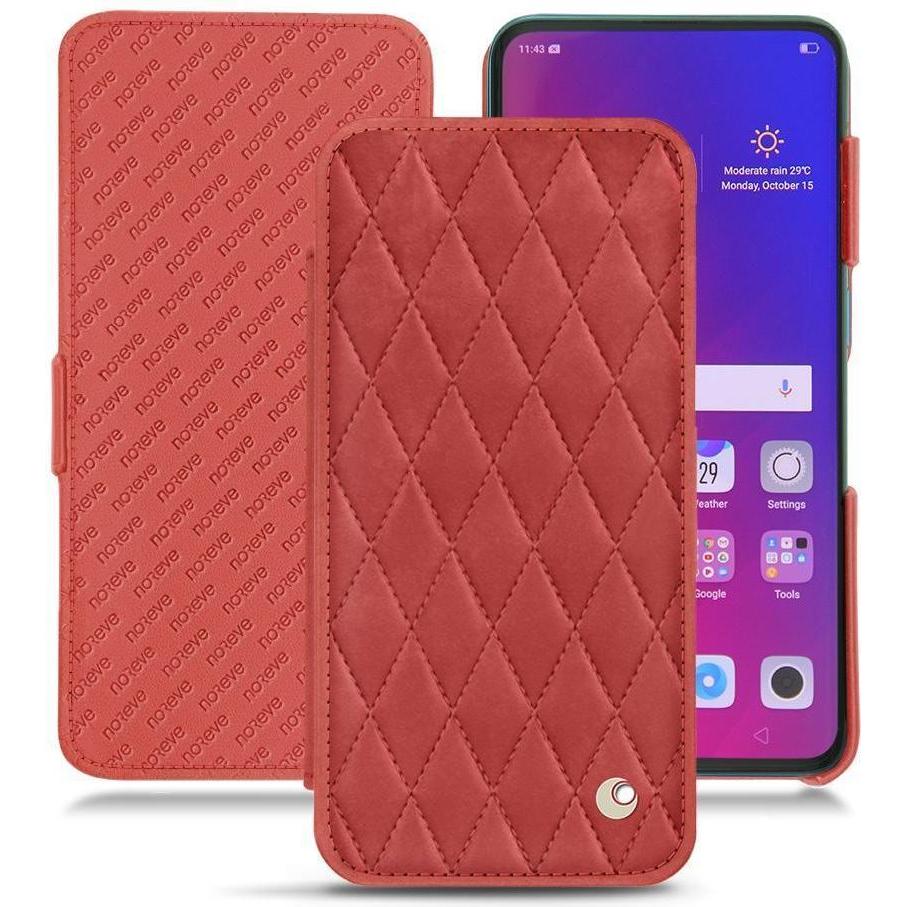 Noreve Lederschutzhülle horizontal (Oppo Find X), Smartphone Hülle, Rot