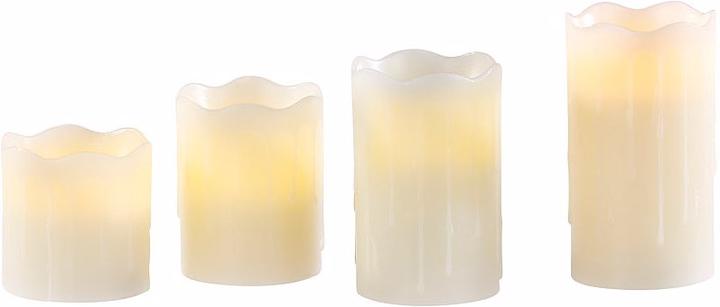 Image du produit Britesta 4 bougies en cire véritable LED vacillantes de hauteur graduelle, blanches (4 x)