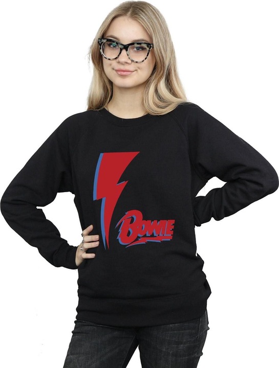 Actual product image David Bowie Womens/Ladies Red Bolt Sweatshirt (M)