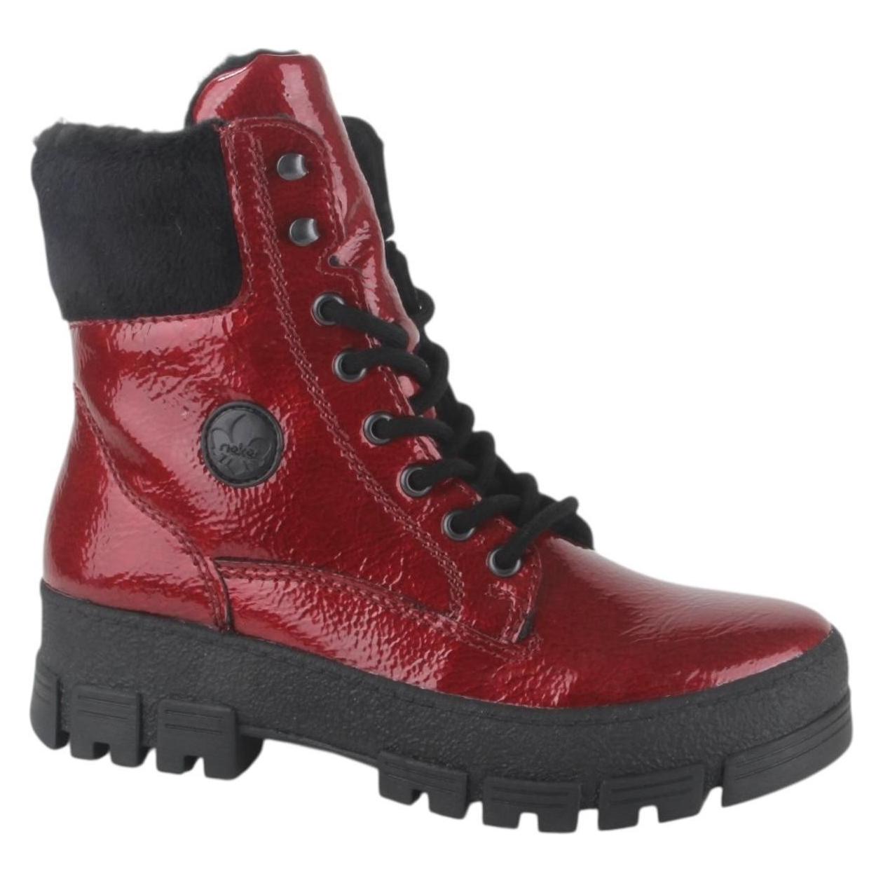 Rieker, Vrouwen, Laarzen, Stivali Con Lacci Y0220-33, Rood, (39)