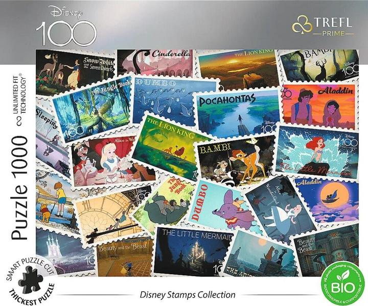 Actual product image Trefl UFT Puzzle - Disney 100 Years Stamp Collection (1000 pieces)