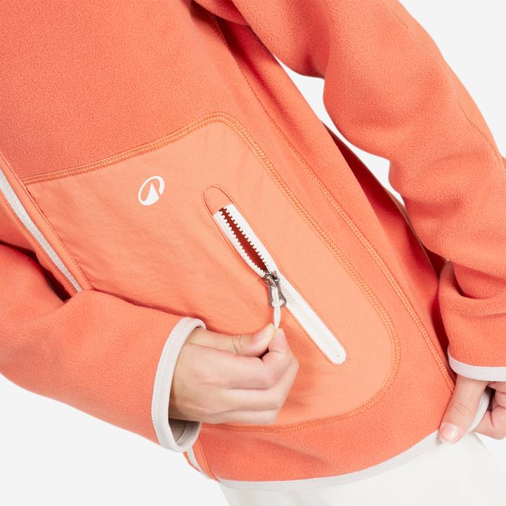 Produktbild Tribord Fleecejacke Segeln Kinder warm wendbar 500 orange/beige (164)