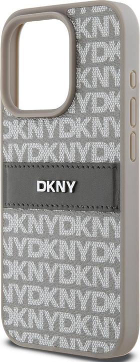 Actual product image DKNY DKHCP14XPRTHSLE iPhone 14 Pro Max 6.7" beżowy/beige hardcase Leather Mono Stripe & Metal Logo (Apple iPhone 14 Pro Max)