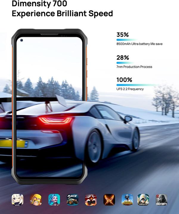 Produktbild Doogee V10 5G (128 GB, Golden Orange, 6.39", Dual SIM, 5G)