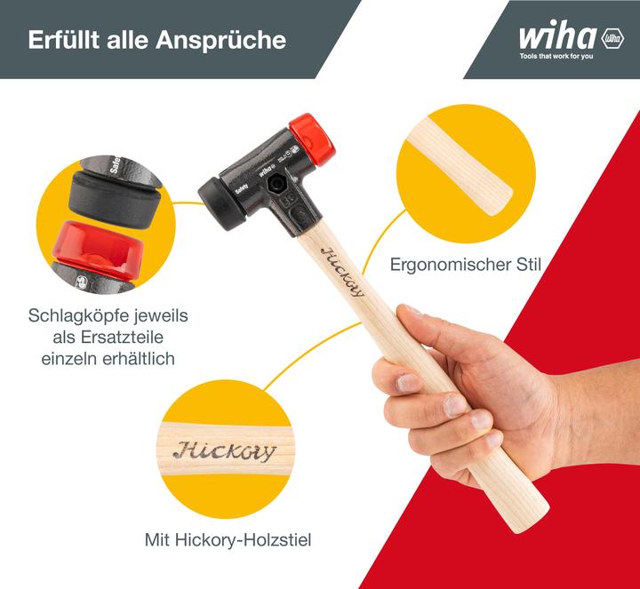 Image du produit Wiha Marteau à face souple moyennement dur, moyennement (306 g)