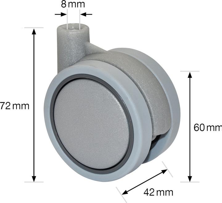 Produktbild Wagner System Möbel-Doppelrolle ø 60 mm soft