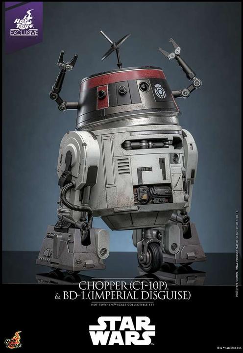Actual product image Hot Toys Star Wars Actionfigur Set 1/6 Chopper (C1-10P™) & BD-1™ (Imperial Disguise) 18 cm & 8 cm