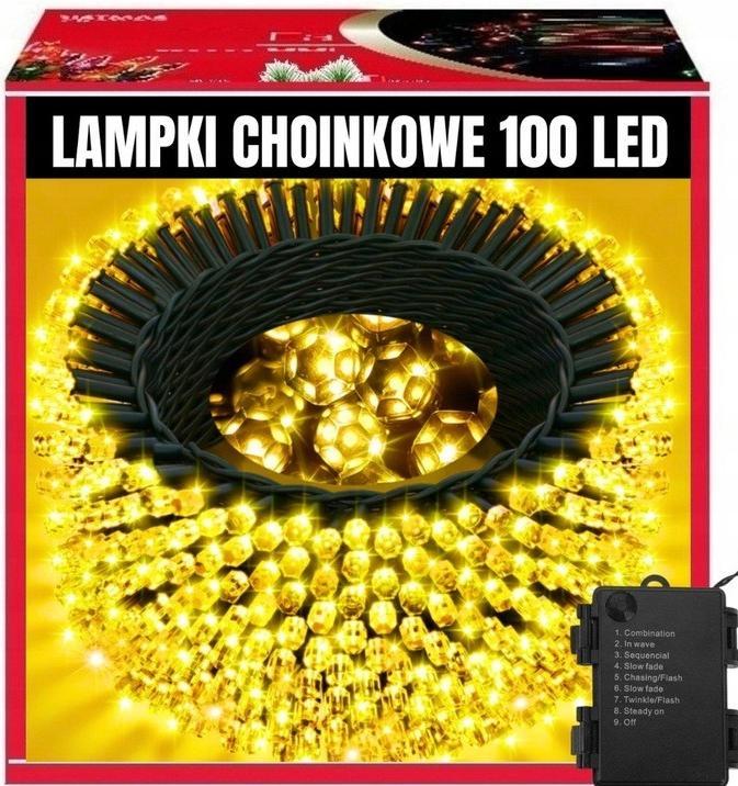 Extralink Weihnachtslichterkette 100 LED Warmweisses Licht Batteriebetrieben 10,5m (10.50 m)