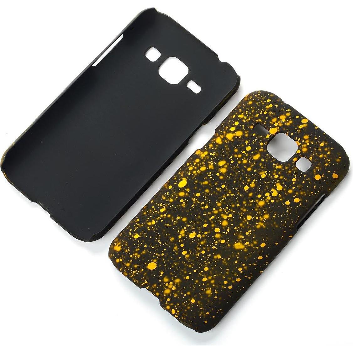 Thumbnail - König Design Handy Hülle Schutz Case Bumper Etuis für Samsung Galaxy J1 2015 3D Sterne Gelb (Samsung Galaxy J1), Smartph...