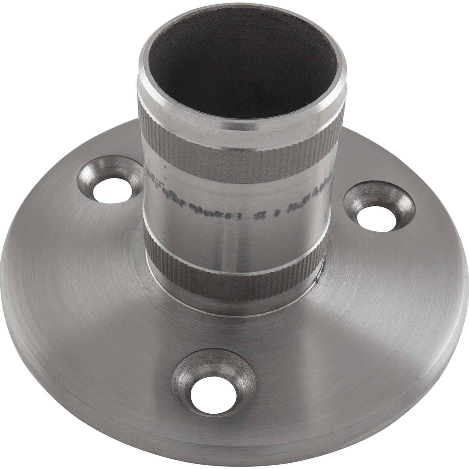 Economy, Türbeschlag + Scharnier, Flansch innen für Rohr ø 42,4 x 2,0 mm,Edelstahl geschliffen V2A