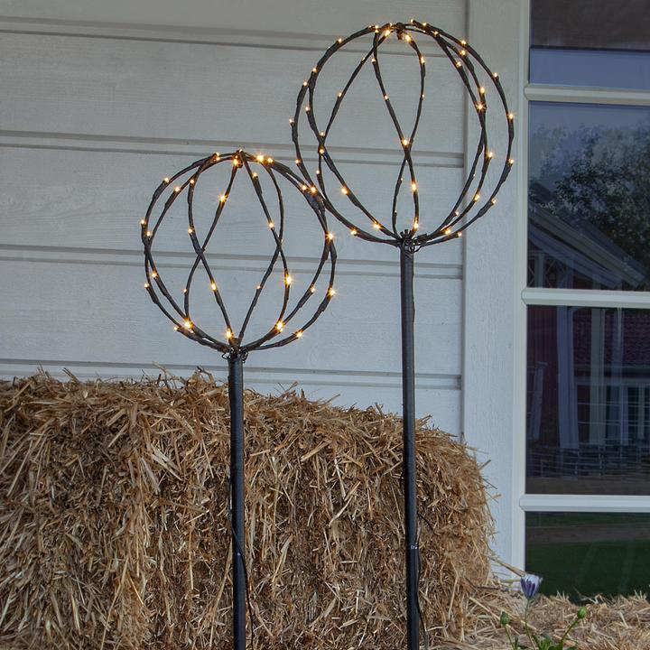 Produktbild Star Trading Gartenlicht Decoration Sphere, 96 LEDs, Schwarz, 2er Set (IP44)