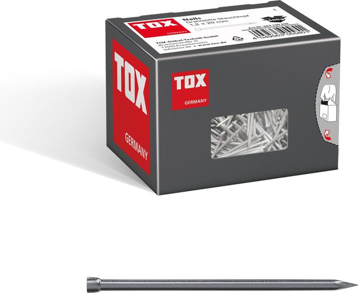 Produktbild Tox Nails 1,2x20 mm (400g) Drahtstifte, blank mit Stauchkopf (DIN 1152) (20 mm)