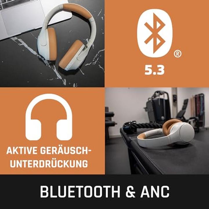 Produktbild Lenco Bluetooth Kopfhörer HPB-830GY grau ANC, APK (Aktive Geräuschunterdrückung, 60 h, Kabellos)