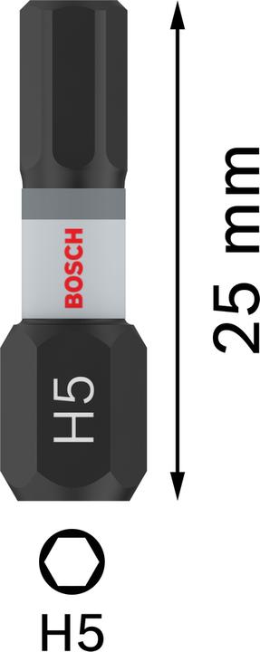Productafbeelding Bosch Professional Zubehör PRO Zeskant Slagbit, H5, 25 mm, 2 stuks. (Inbus)
