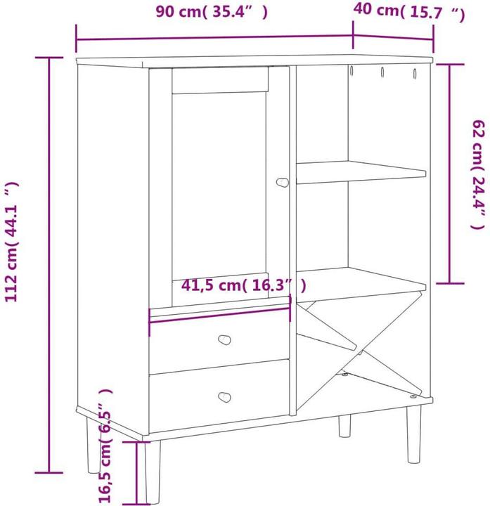Image du produit vidaXL Highboard (90 x 40 x 112 cm)